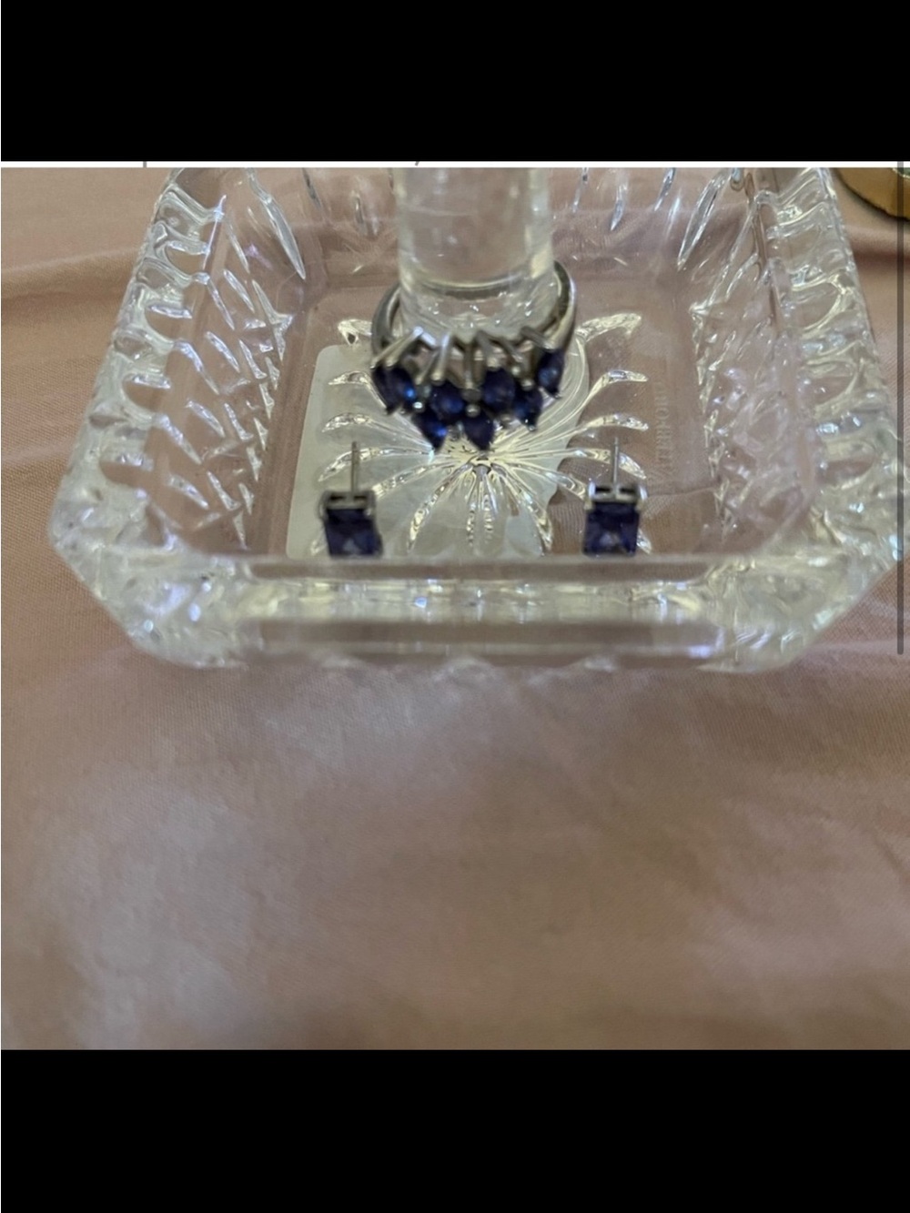 Blue Stone Matching Ring and earrings